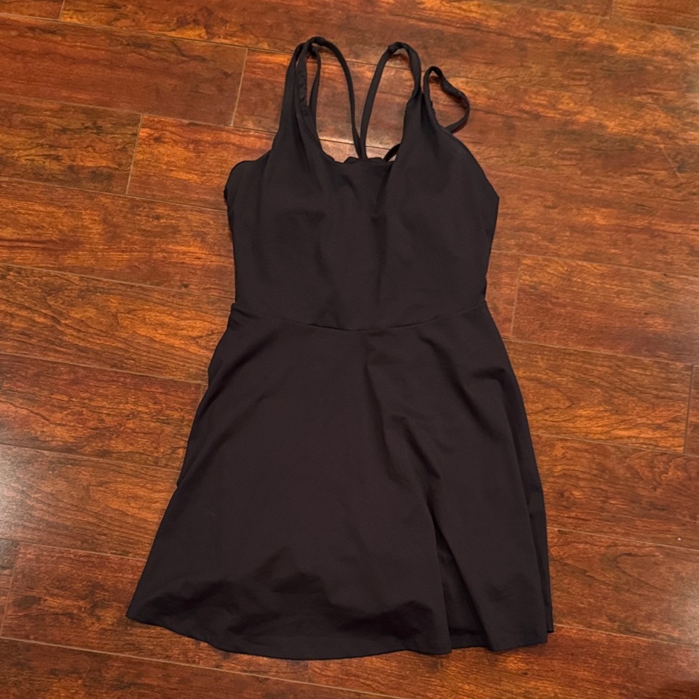 Fabletics Boost Performance Black Strappy A-Line Dress